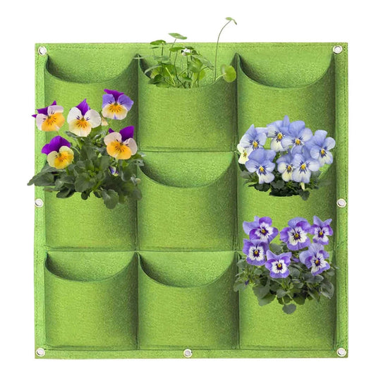 9 Pockets Wall Hanging Planter Planting Grow Bag Vertical