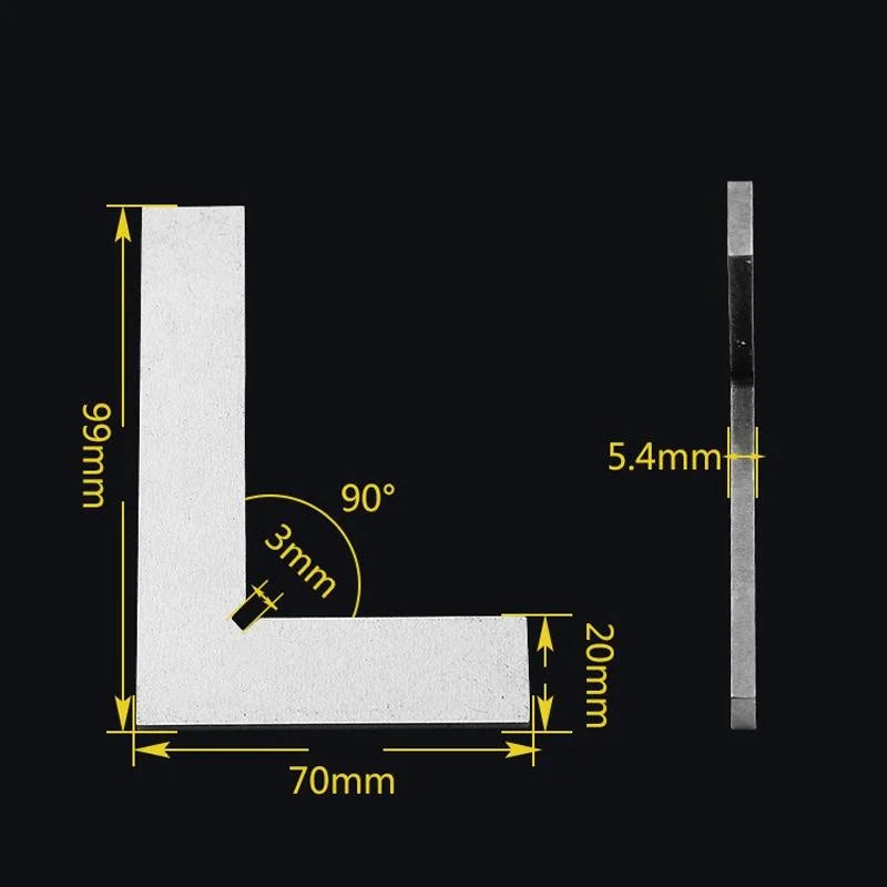 90 Degree Carbon Steel Right Angle Ruler - 100x70cm - Tools
