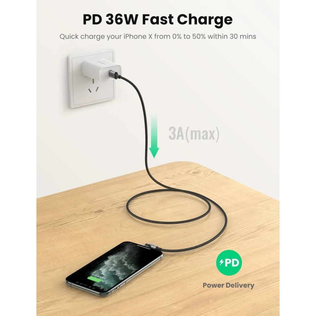 90 Degree USB-C to iPhone 8-pin Cable 2M - 60765