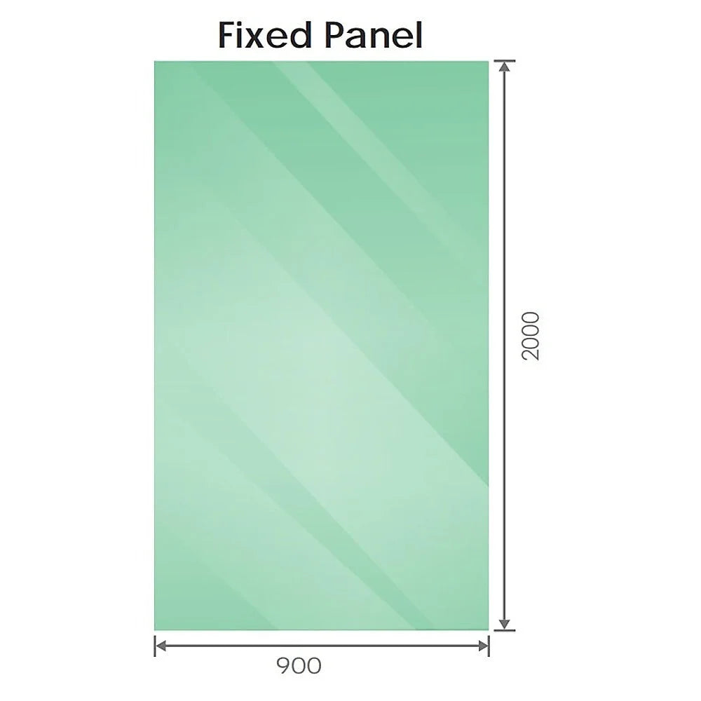 90x200cm Glass Shower Screen with Gunmetal Wall & Floor U