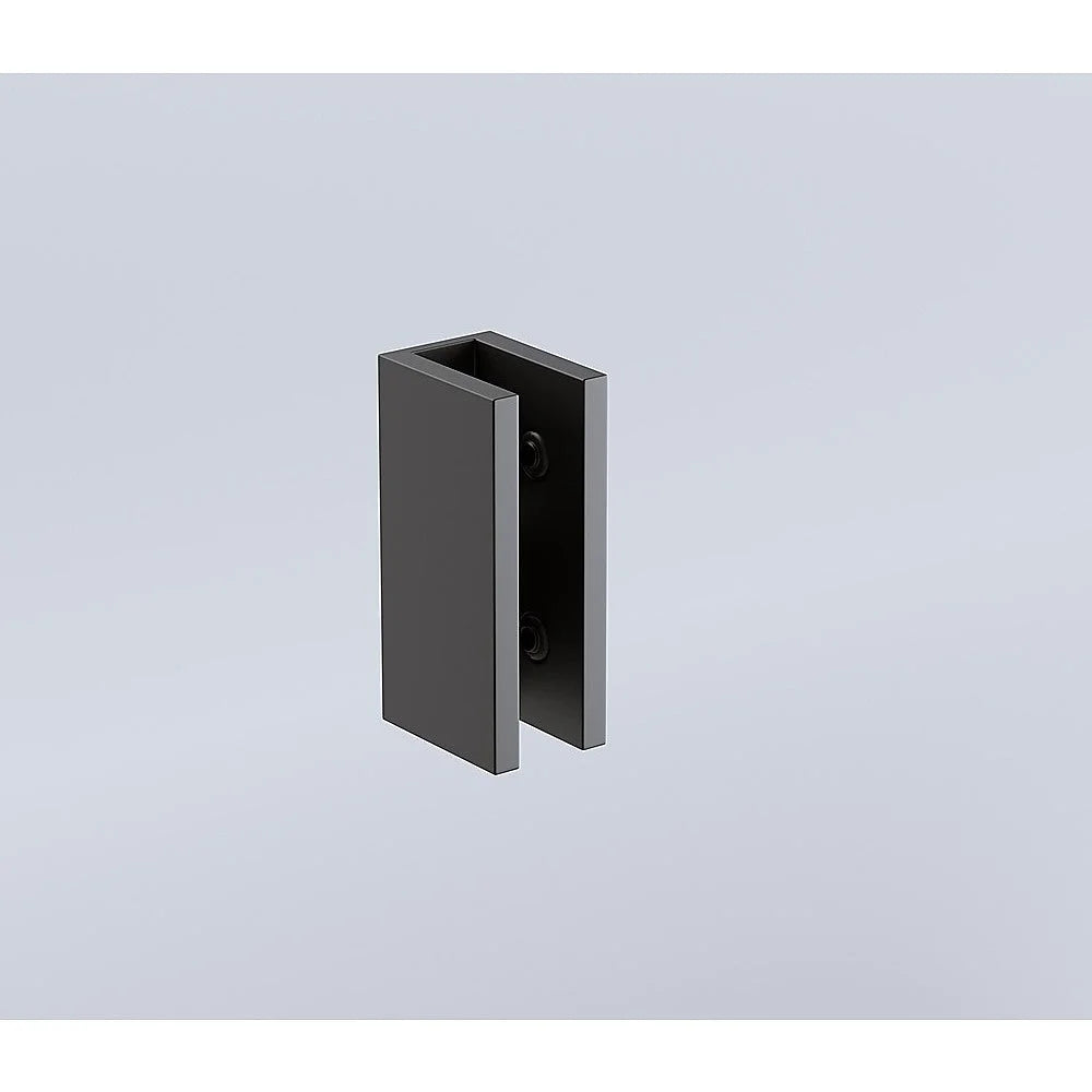 90x210cm Glass Shower Screen with Black Wall U-Brackets