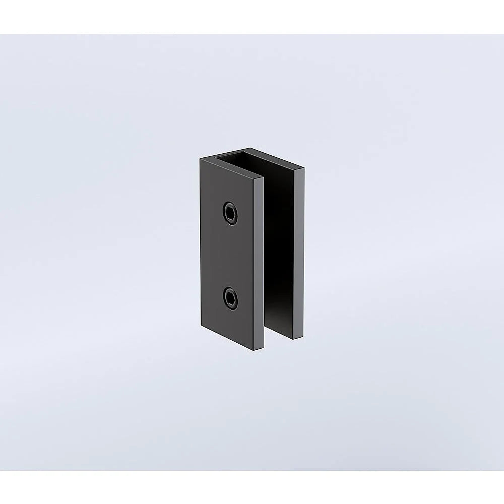 90x210cm Glass Shower Screen with Black Wall U-Brackets