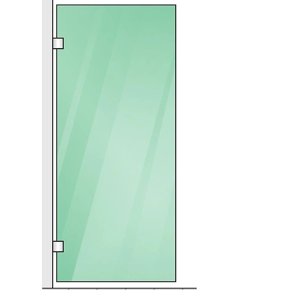 90x210cm Glass Shower Screen with Chrome Wall U-Brackets