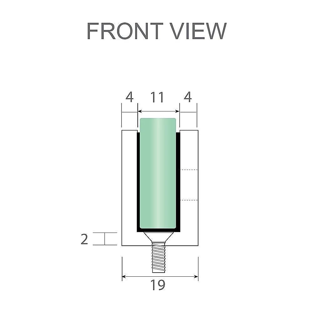 90x210cm Glass Shower Screen with Nickel Wall U-Brackets