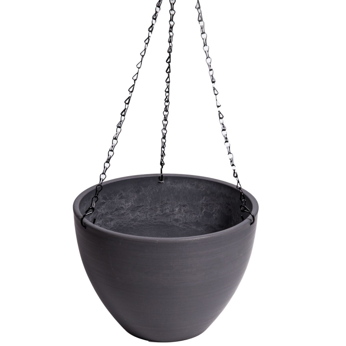Hanging Grey Plastic Pot with Chain - 30cm