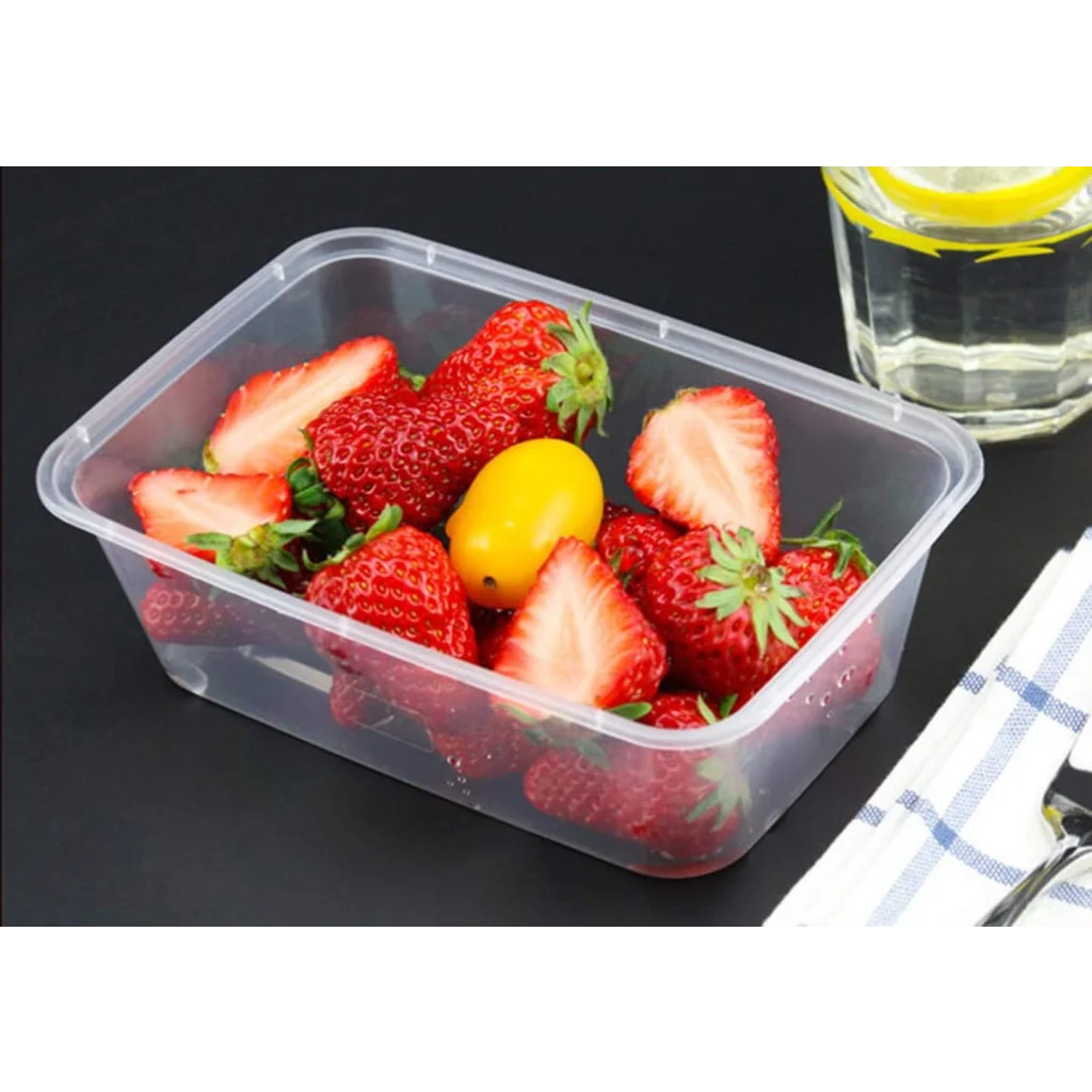 96pcs 2000ml Reusable Food Containers Plastic Meal Prep