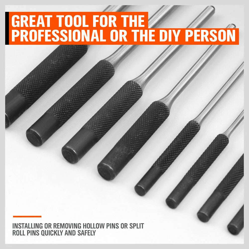 9Pc Roll Pin Punch Set Bolt Catch Gun Building Removing