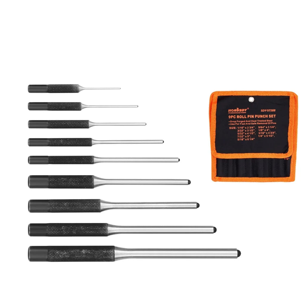 9Pc Roll Pin Punch Set Bolt Catch Gun Building Removing