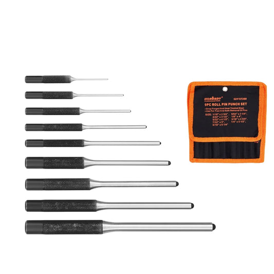 9Pc Roll Pin Punch Set Bolt Catch Gun Building Removing