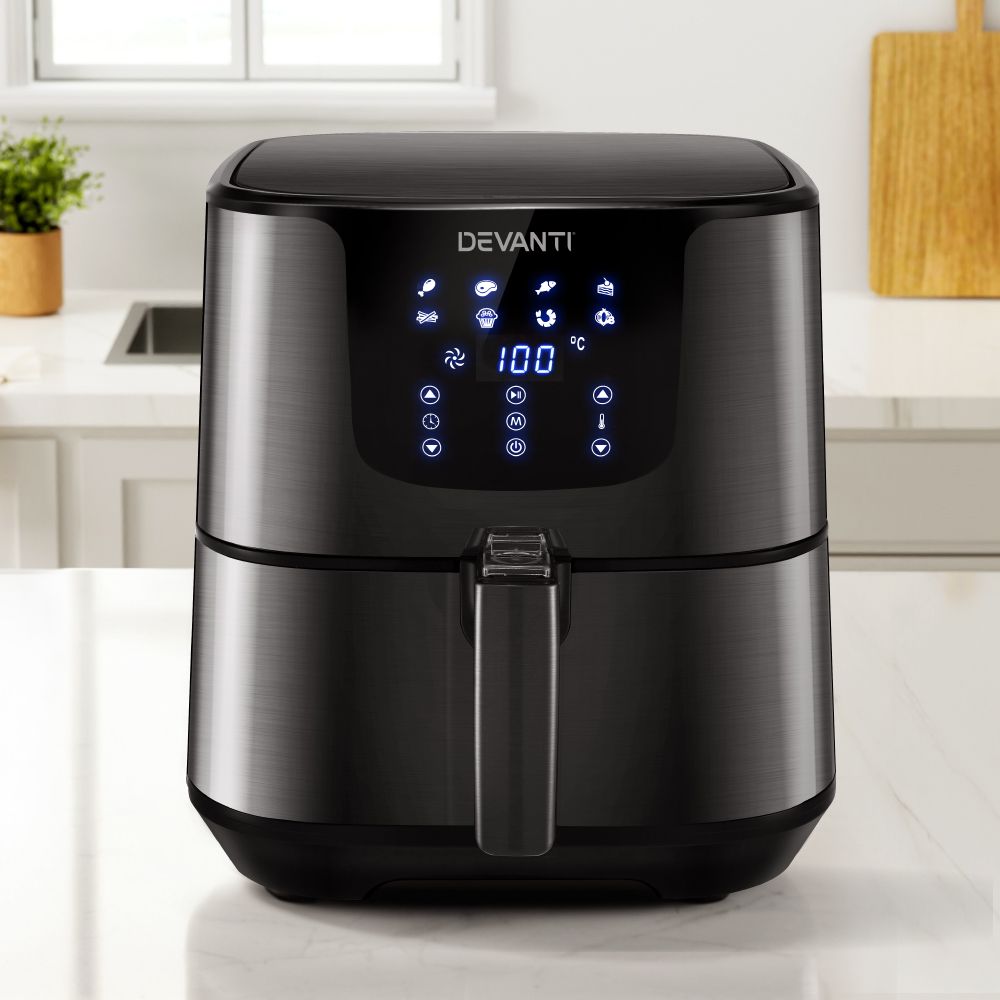 Air Fryer 7L LCD Fryers Oven Kitchen Healthy Cooker Stainless Steel