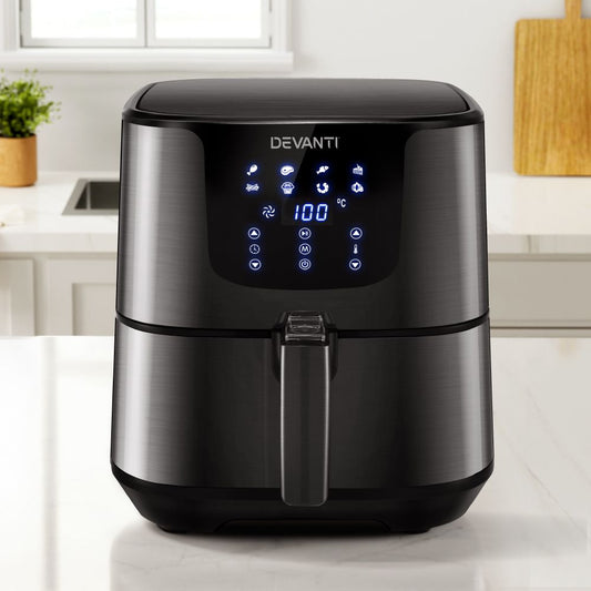 Air Fryer 7L LCD Fryers Oven Kitchen Healthy Cooker Stainless Steel