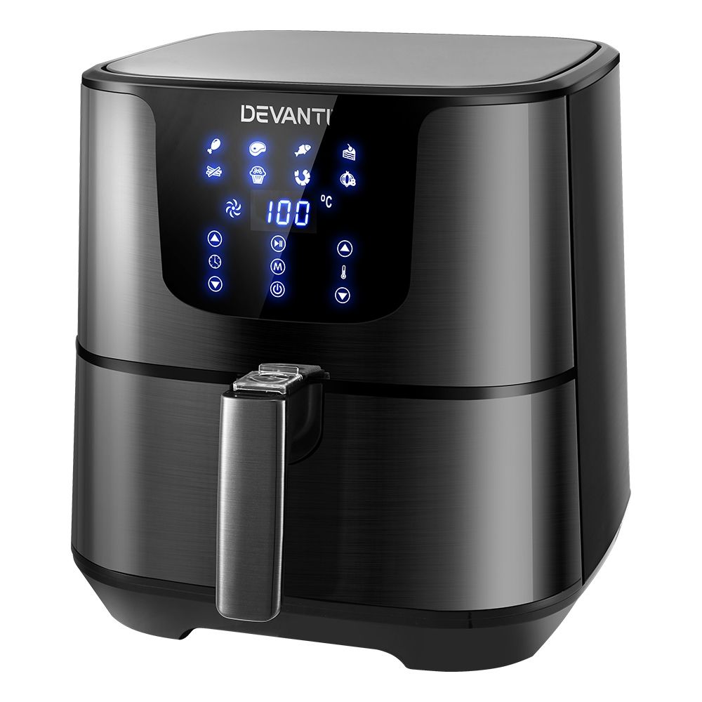 Air Fryer 7L LCD Fryers Oven Kitchen Healthy Cooker Stainless Steel