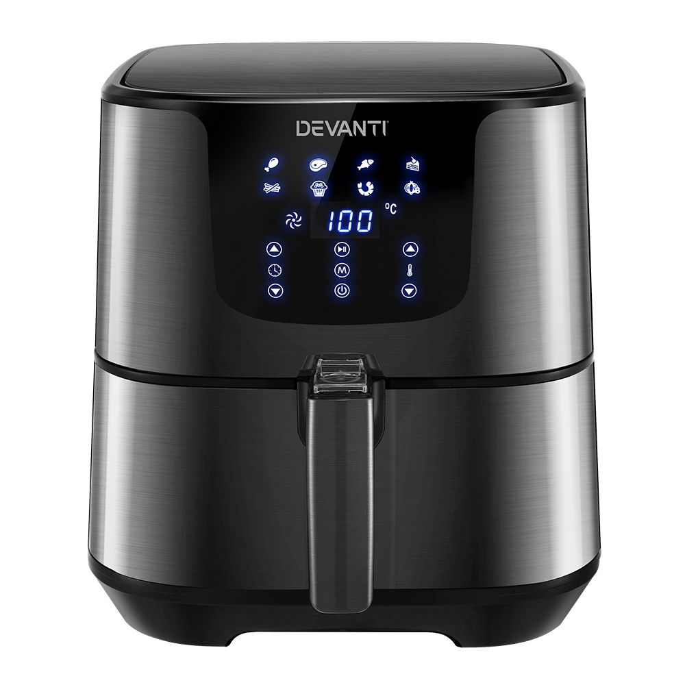 Air Fryer 7L LCD Fryers Oven Kitchen Healthy Cooker Stainless Steel