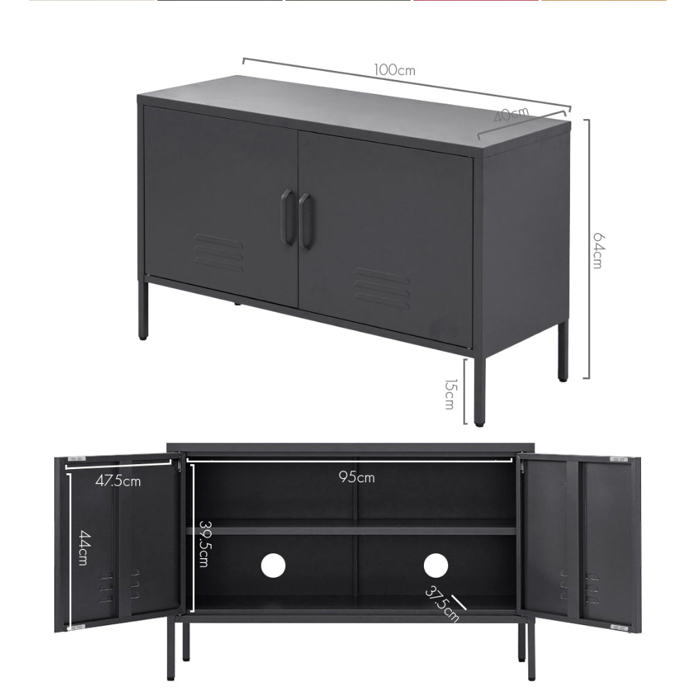 Buffet Sideboard Metal Cabinet - BASE Charcoal