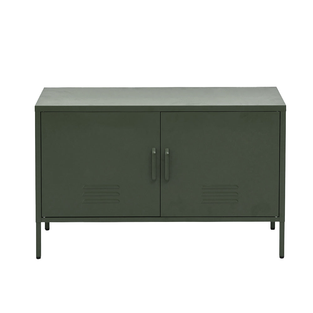 Base Metal Locker Storage Shelf Organizer Cabinet Buffet Sideboard - Green