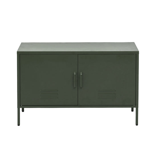 Base Metal Locker Storage Shelf Organizer Cabinet Buffet Sideboard - Green