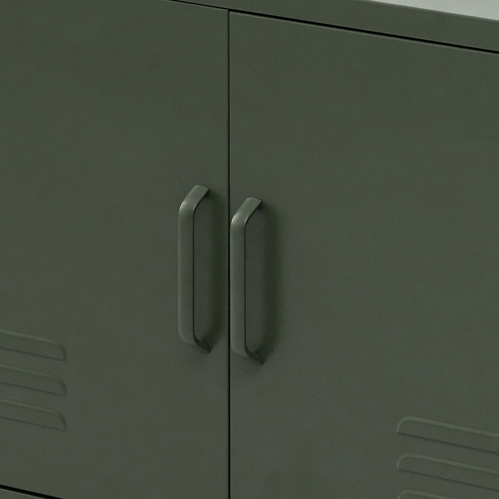 Base Metal Locker Storage Shelf Organizer Cabinet Buffet Sideboard - Green