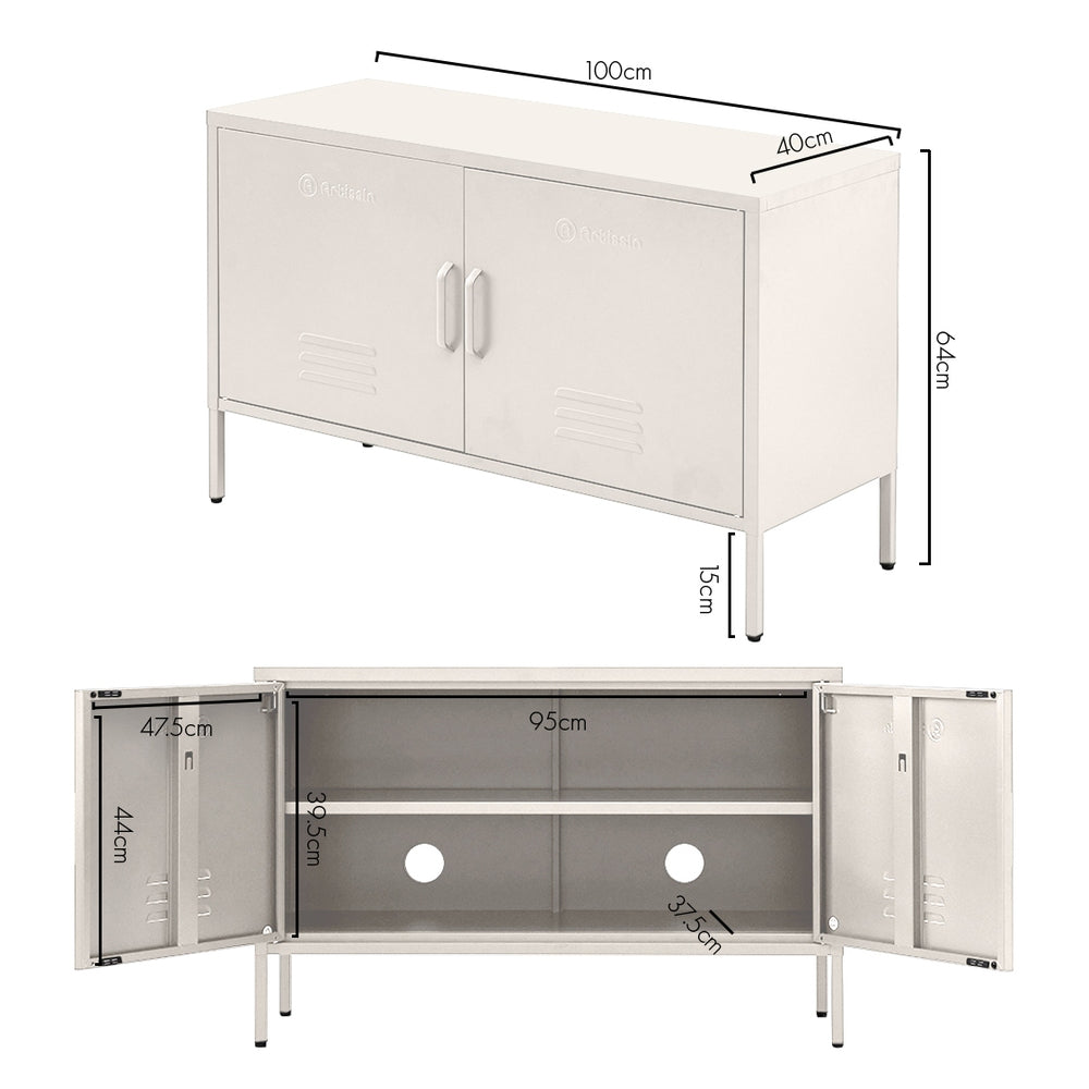 Buffet Sideboard Metal Cabinet - BASE White