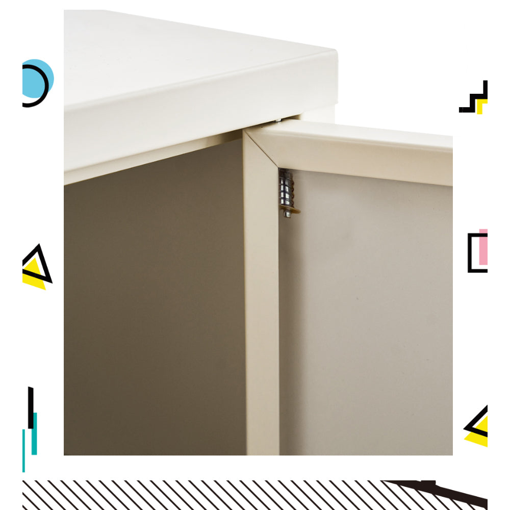 Buffet Sideboard Metal Cabinet - BASE White
