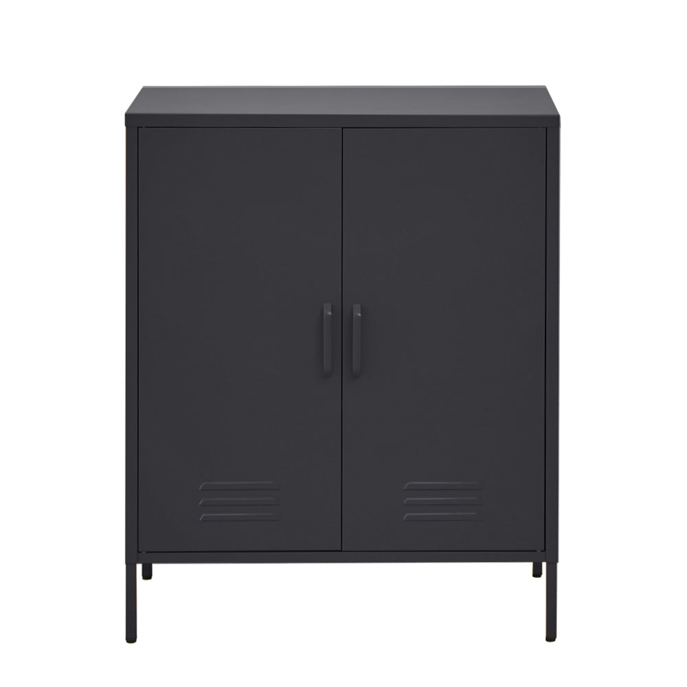 Charcoal metal locker with four-door storage compartments