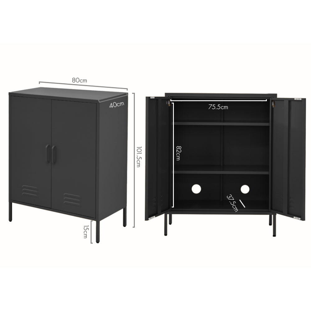Buffet Sideboard Metal Cabinet SWEETHEART Charcoal artissin locker