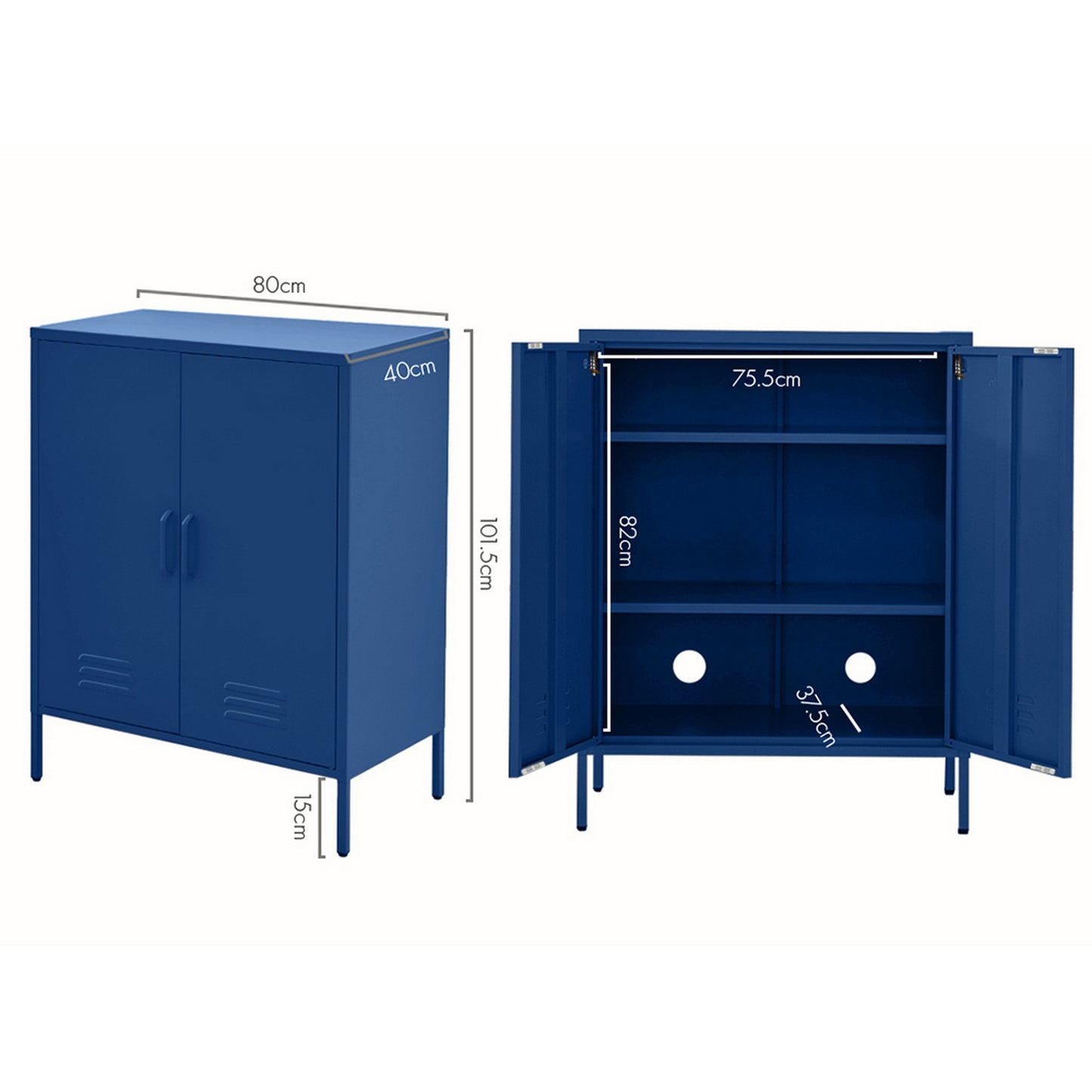 Buffet Sideboard Metal Cabinet - SWEETHEART Blue