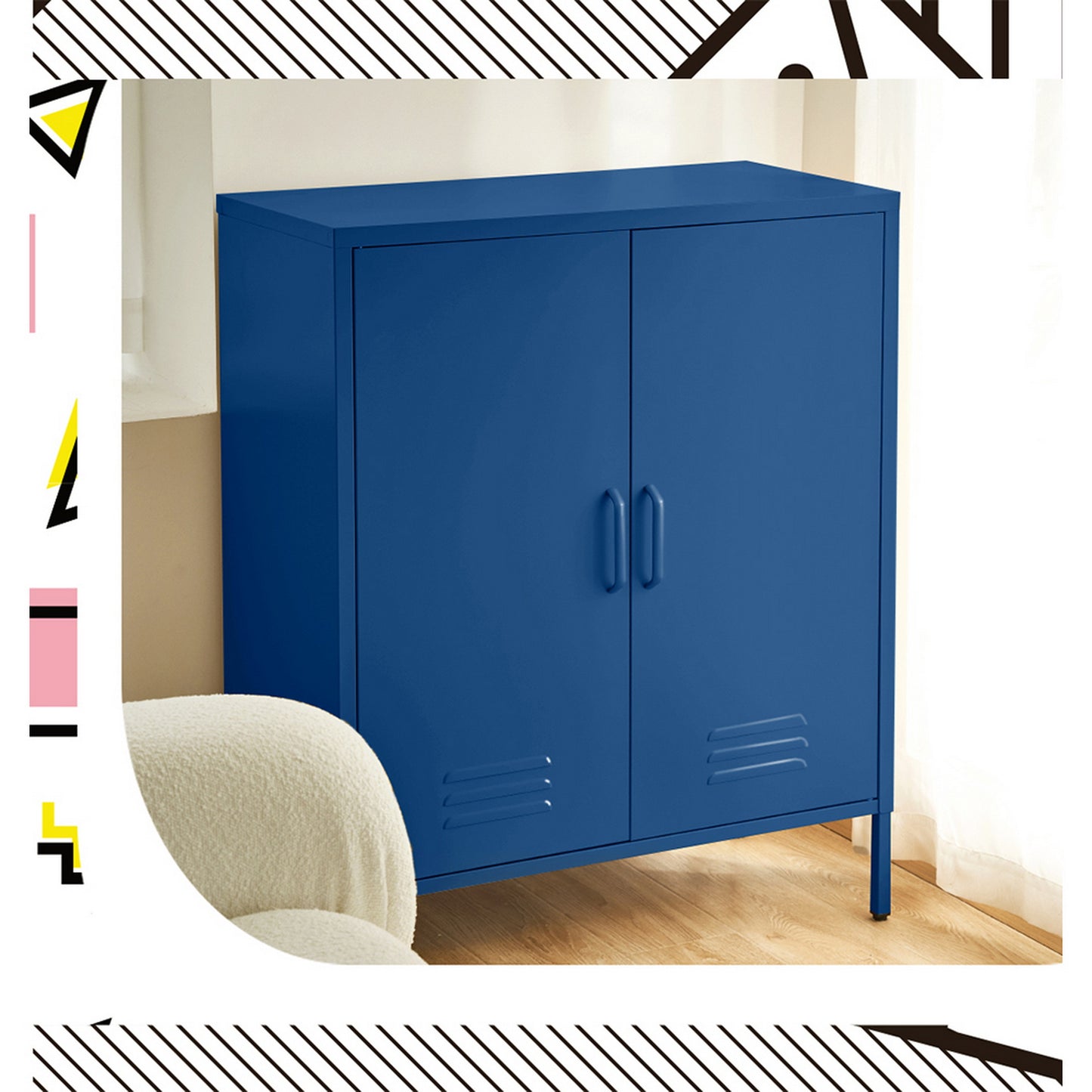 Buffet Sideboard Metal Cabinet - SWEETHEART Blue