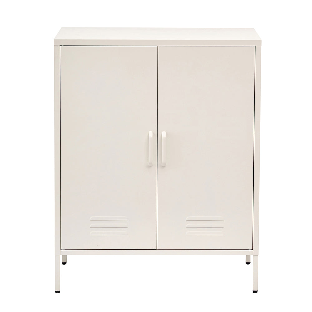 Sweetheart Metal Locker Storage Shelf Organizer Cabinet Buffet Sideboard - White