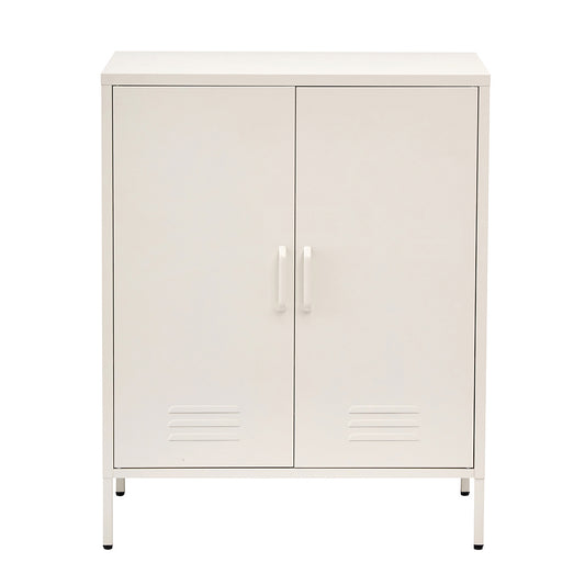 Sweetheart Metal Locker Storage Shelf Organizer Cabinet Buffet Sideboard - White