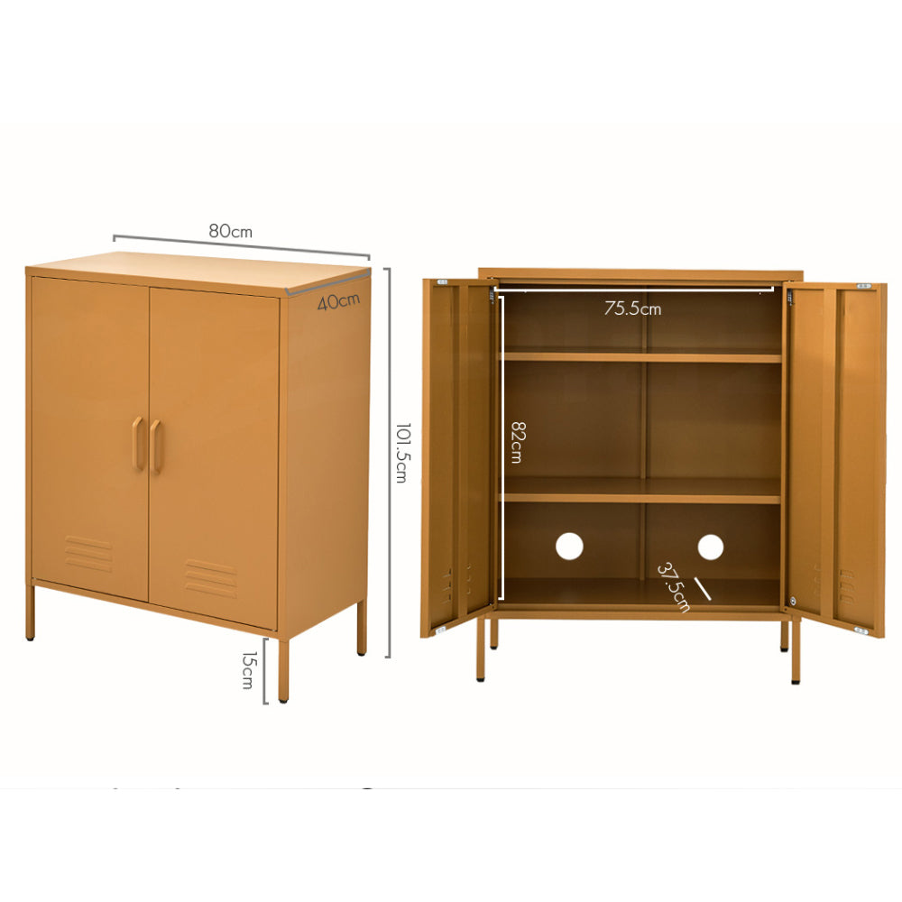 Sweetheart Metal Locker Storage Shelf Organizer Cabinet Buffet Sideboard - Yellow