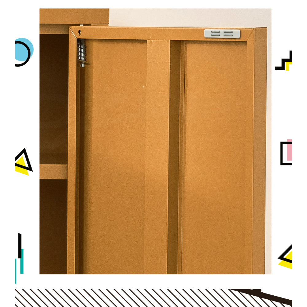 Sweetheart Metal Locker Storage Shelf Organizer Cabinet Buffet Sideboard - Yellow