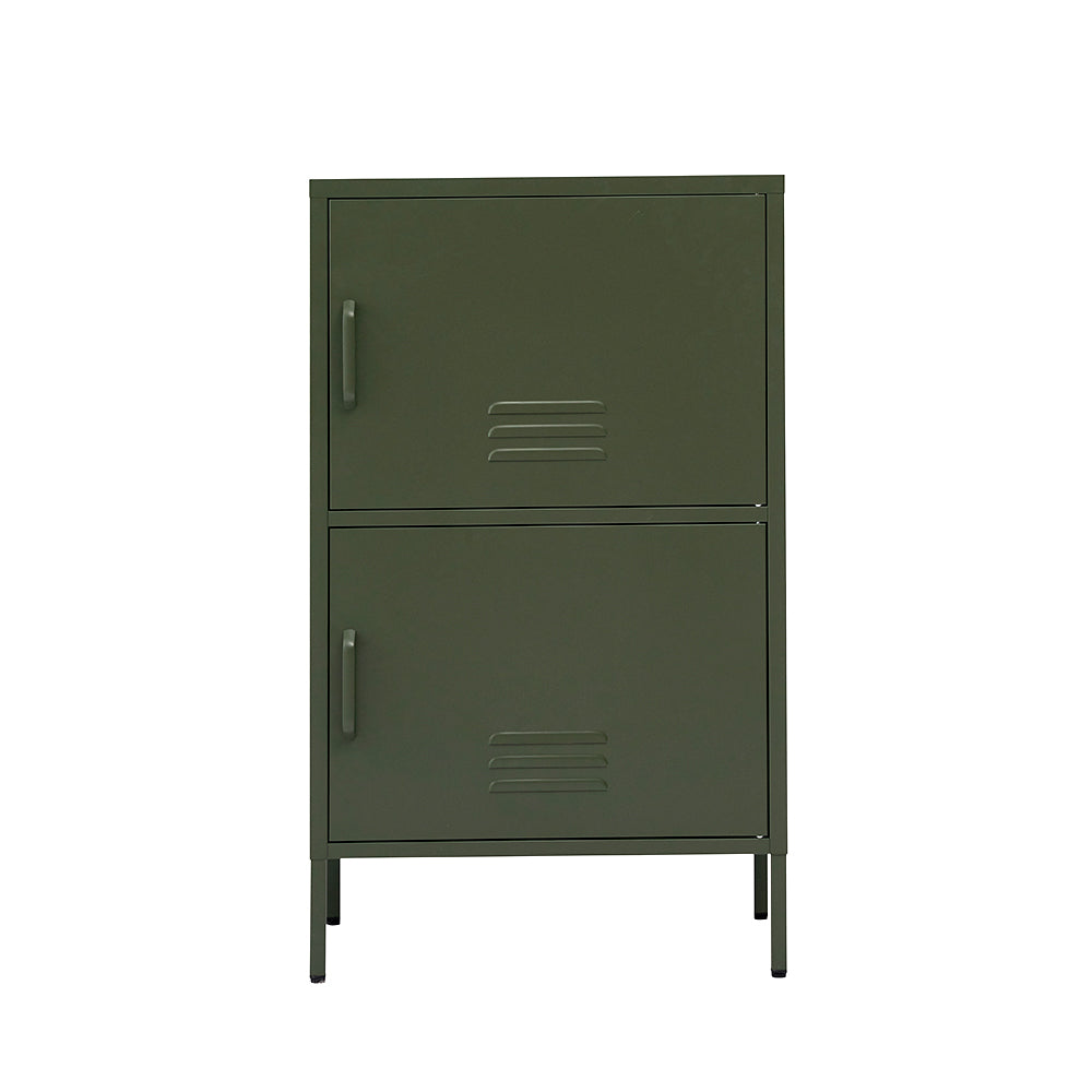 Double Storage Cabinet Shelf Organizer Bedroom - Green