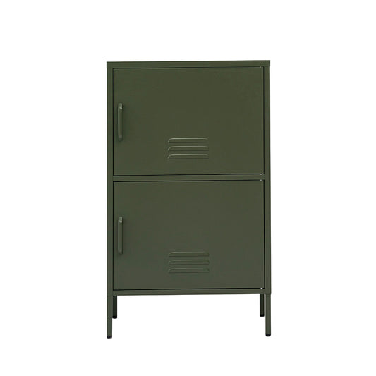 Double Storage Cabinet Shelf Organizer Bedroom - Green