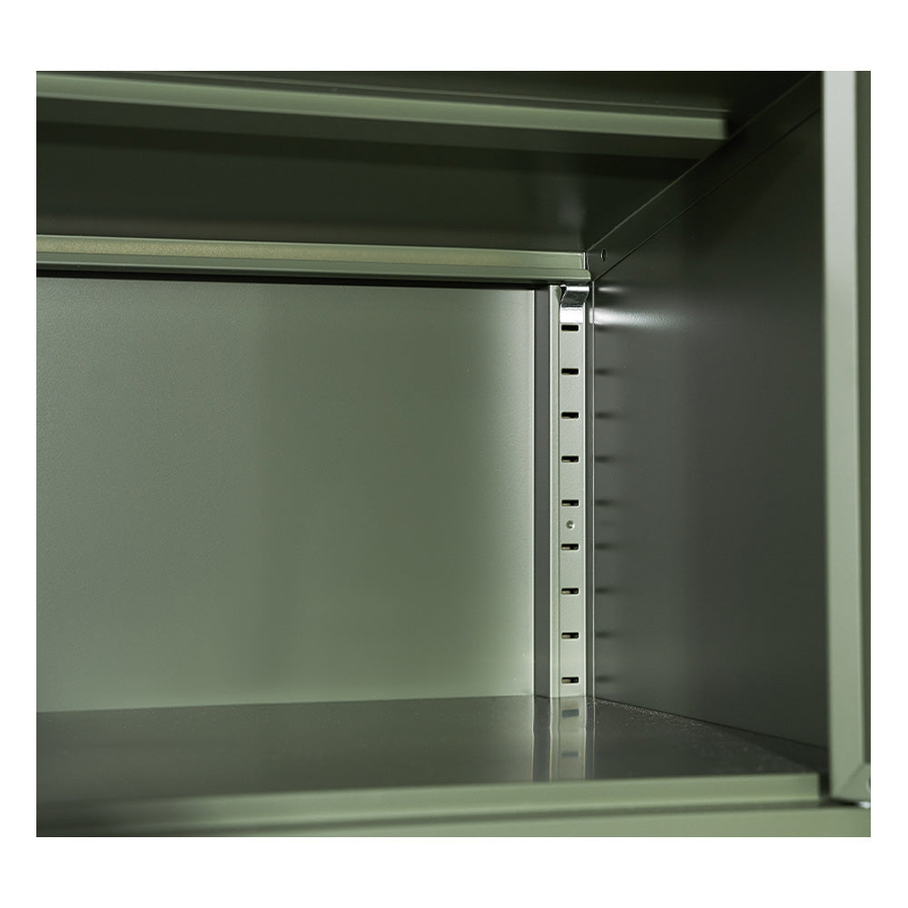 Double Storage Cabinet Shelf Organizer Bedroom - Green