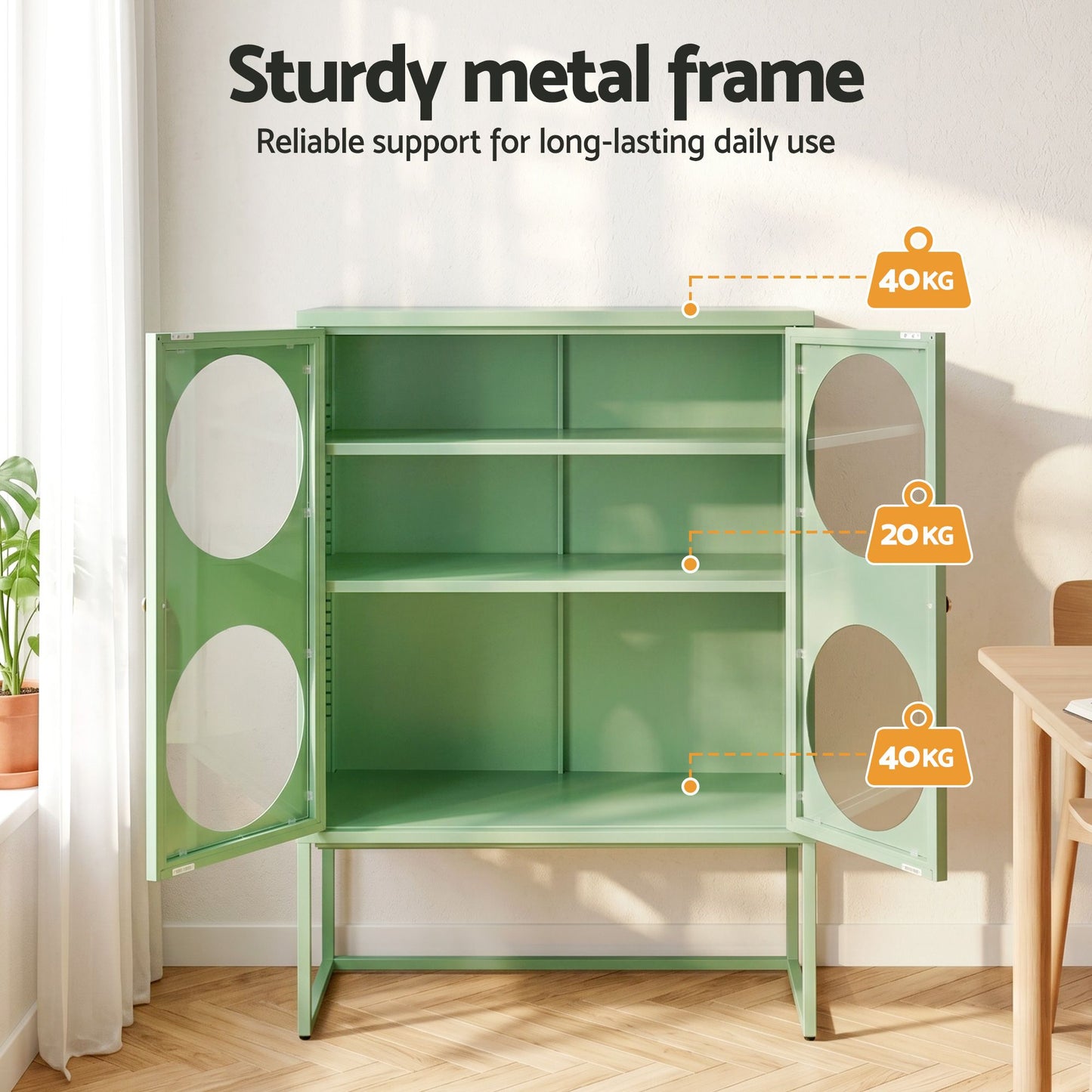 Buffet Sideboard Metal Cabinet - ELLA Green