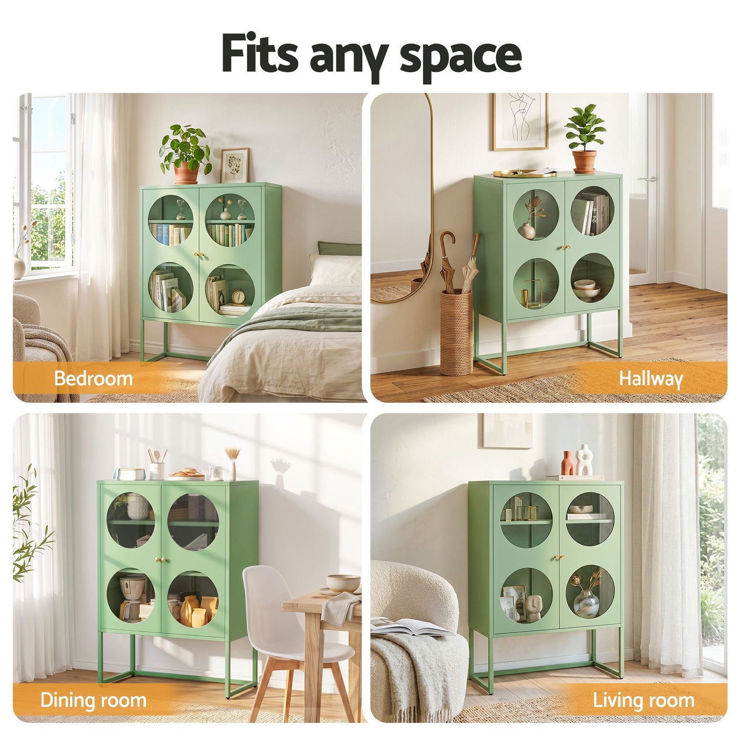 Buffet Sideboard Metal Cabinet - ELLA Green
