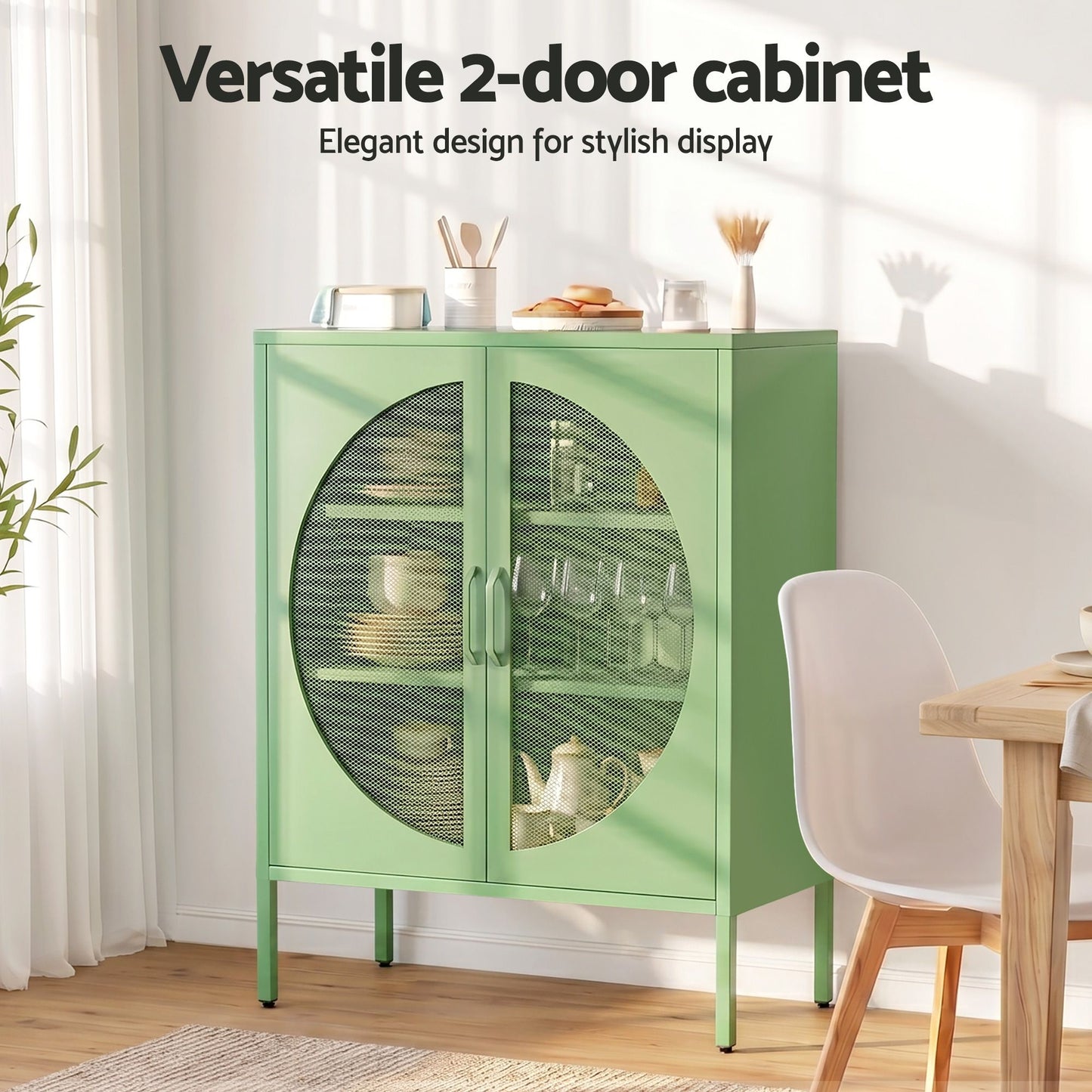 Buffet Sideboard Metal Cabinet - ELSA Green
