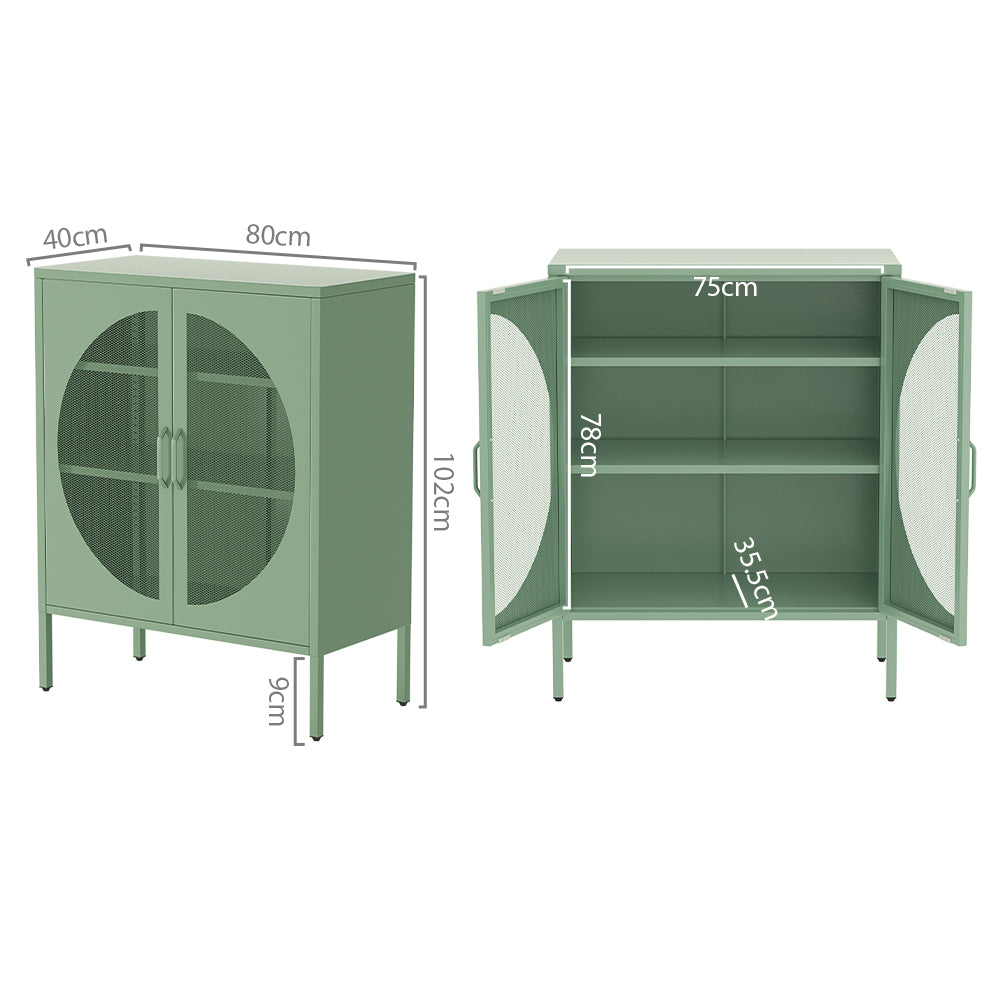 Buffet Sideboard Metal Cabinet - ELSA Green