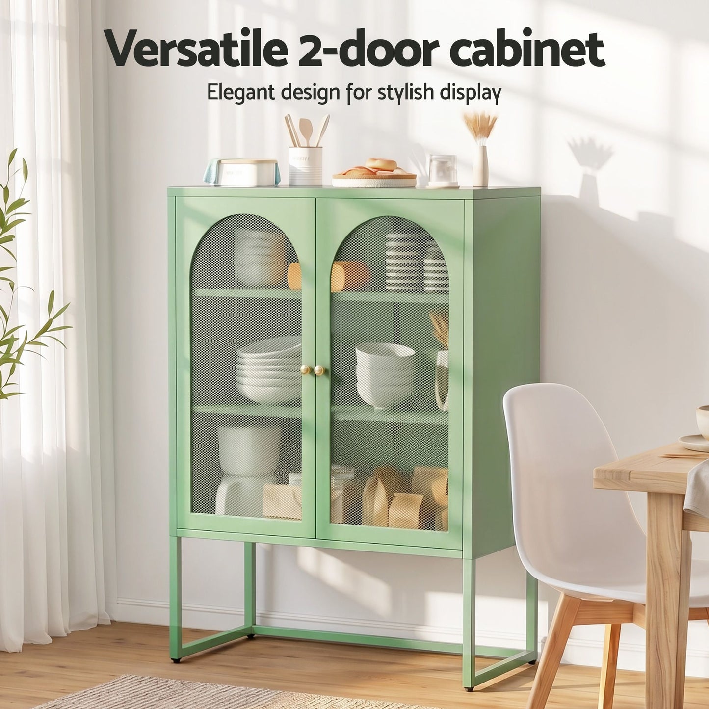 Buffet Sideboard Metal Cabinet - ELMA Green