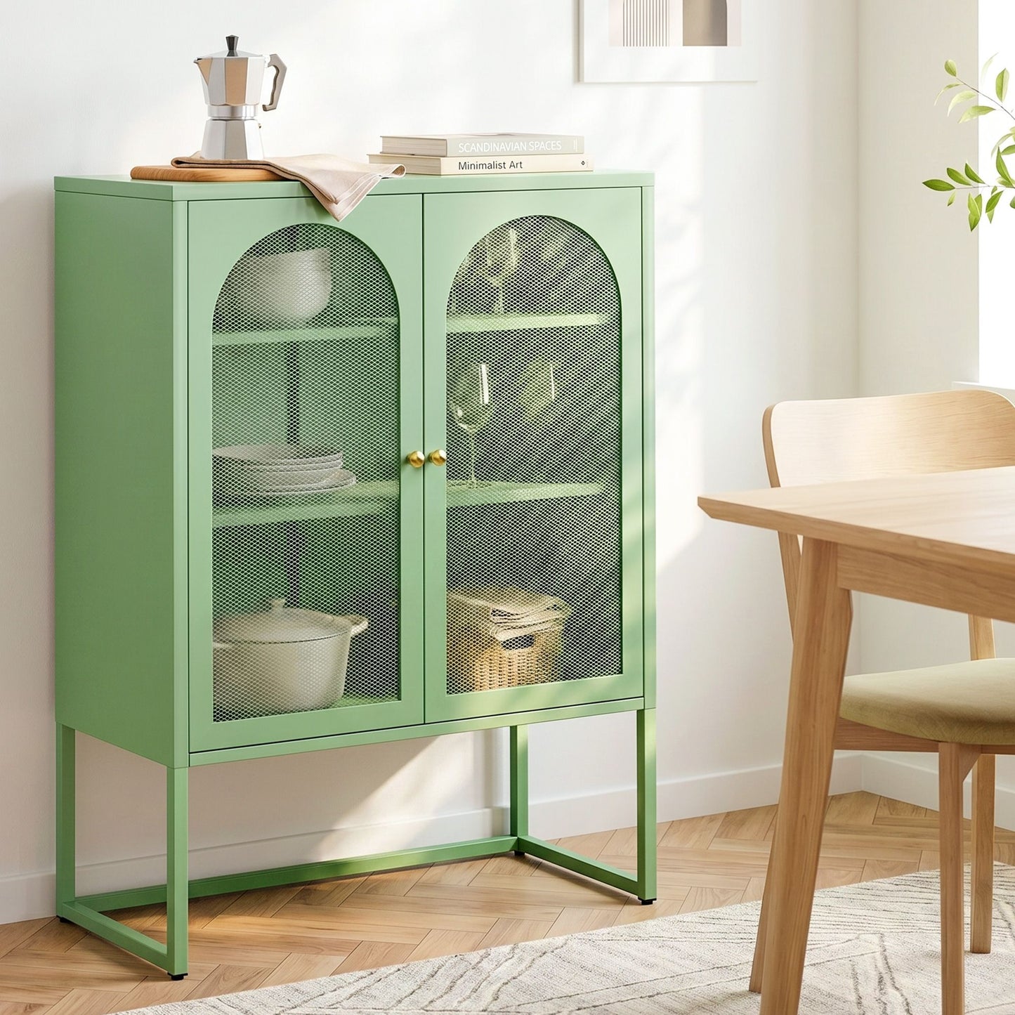 Buffet Sideboard Metal Cabinet - ELMA Green