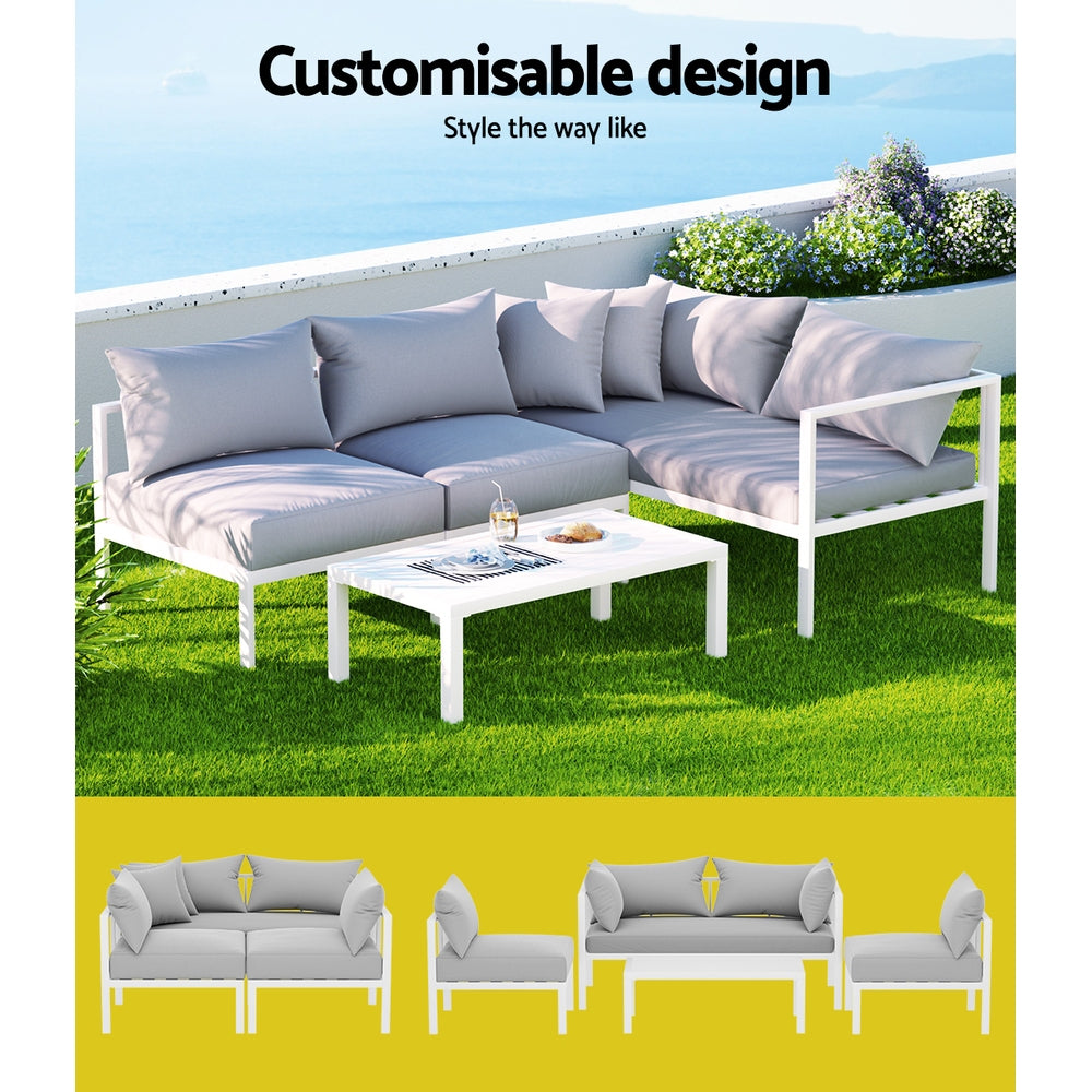 Outdoor Sofa Set 4 Seater Aluminium Lounge Setting