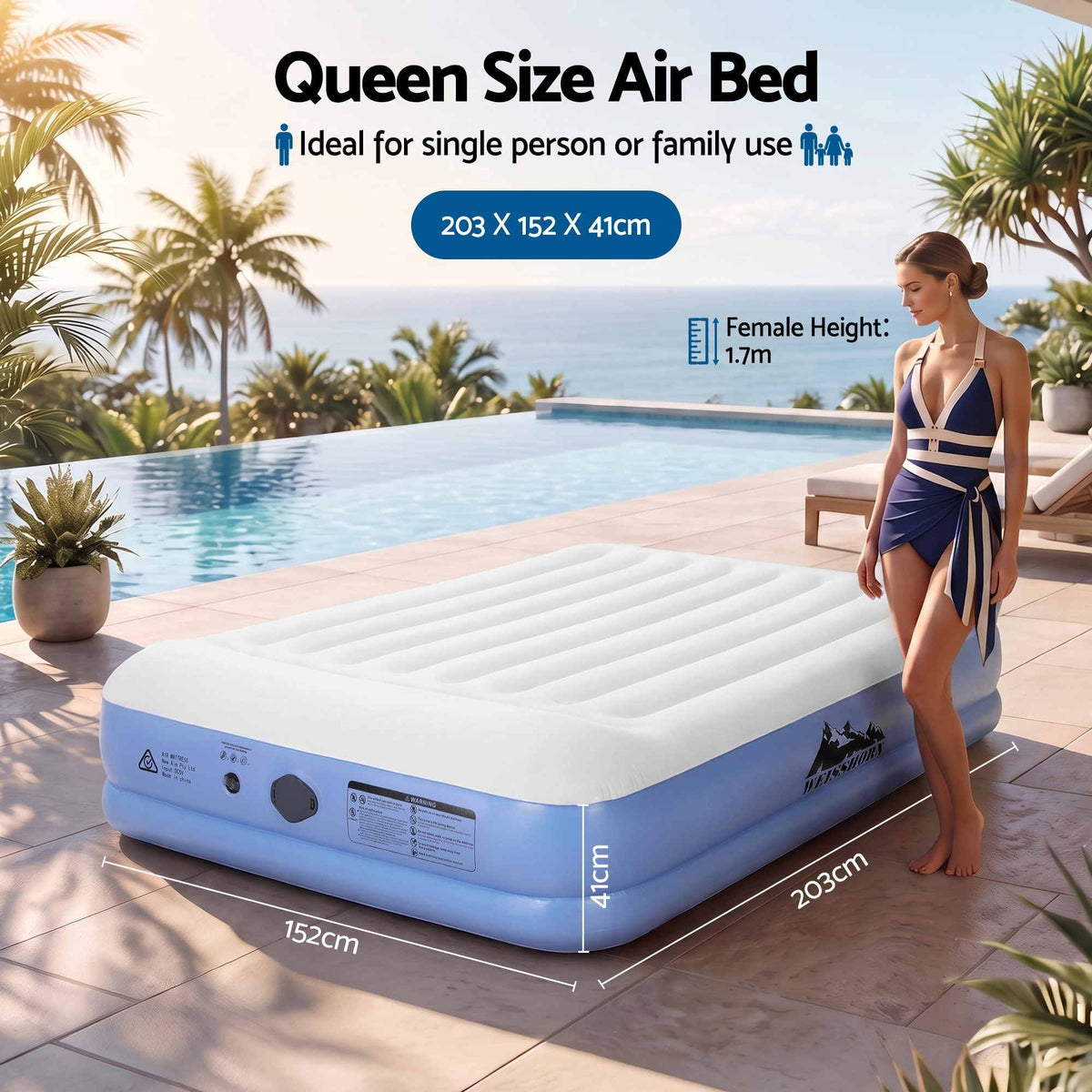 Air Mattress Queen Inflatable Bed 41cm Air Bed