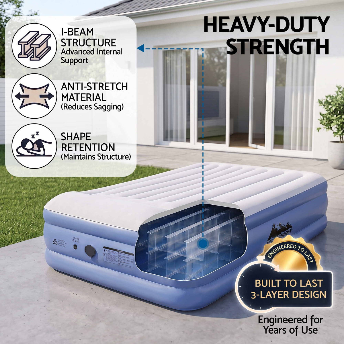 Air Mattress Queen Inflatable Bed 41cm Air Bed