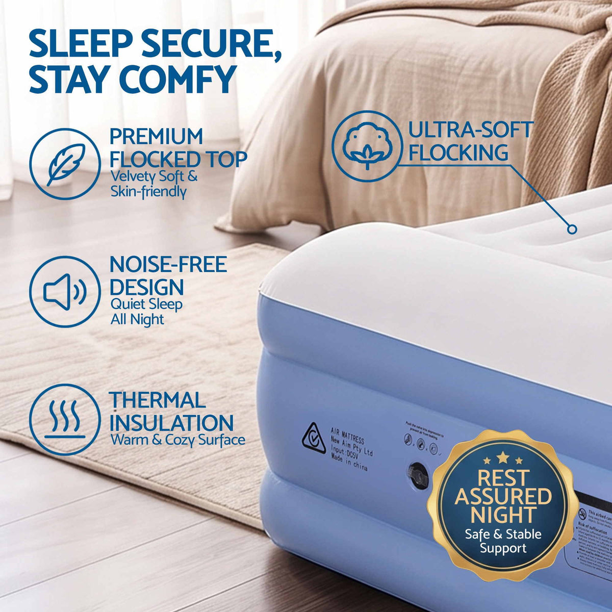 Air Mattress Queen Inflatable Bed 41cm Air Bed