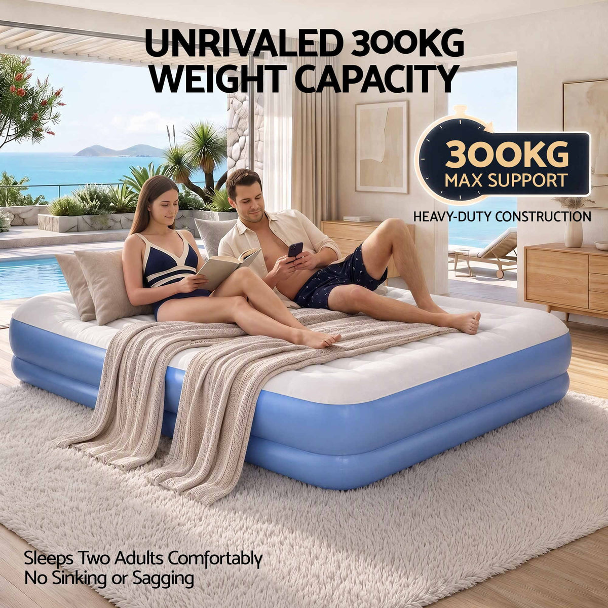 Air Mattress Queen Inflatable Bed 41cm Air Bed