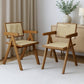 Levede 2x Walnut Wicker Armchair Dining Chair