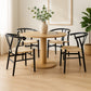Levede 4x Dining Chairs Wooden Hans Black