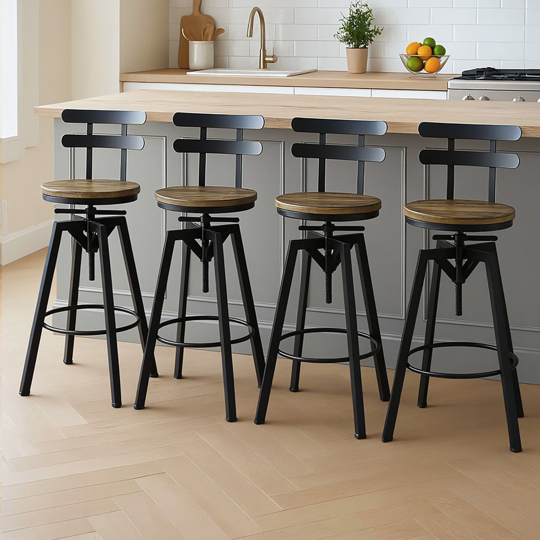 Levede 4x Bar Stool Industrial Adjustable