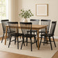 Levede 6x Dining Chairs Kitchen Winsor Black