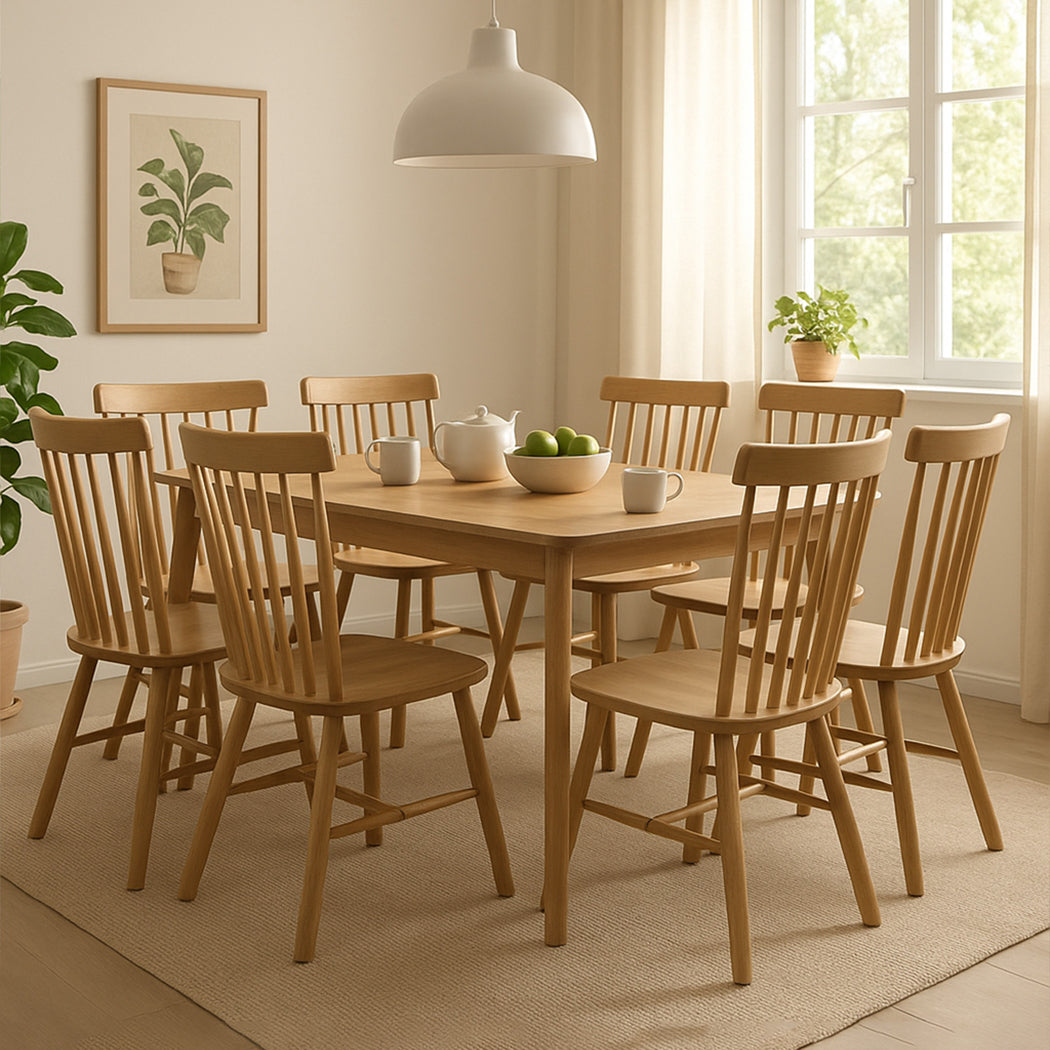 Levede 8x Dining Chairs Kitchen Windor Oak